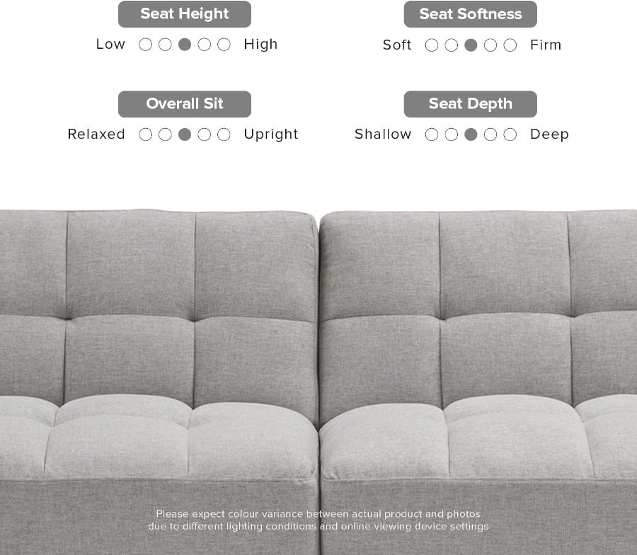 Gray Fabric Twin Futon Sofa Bed – Compact & Stylish Sleeper