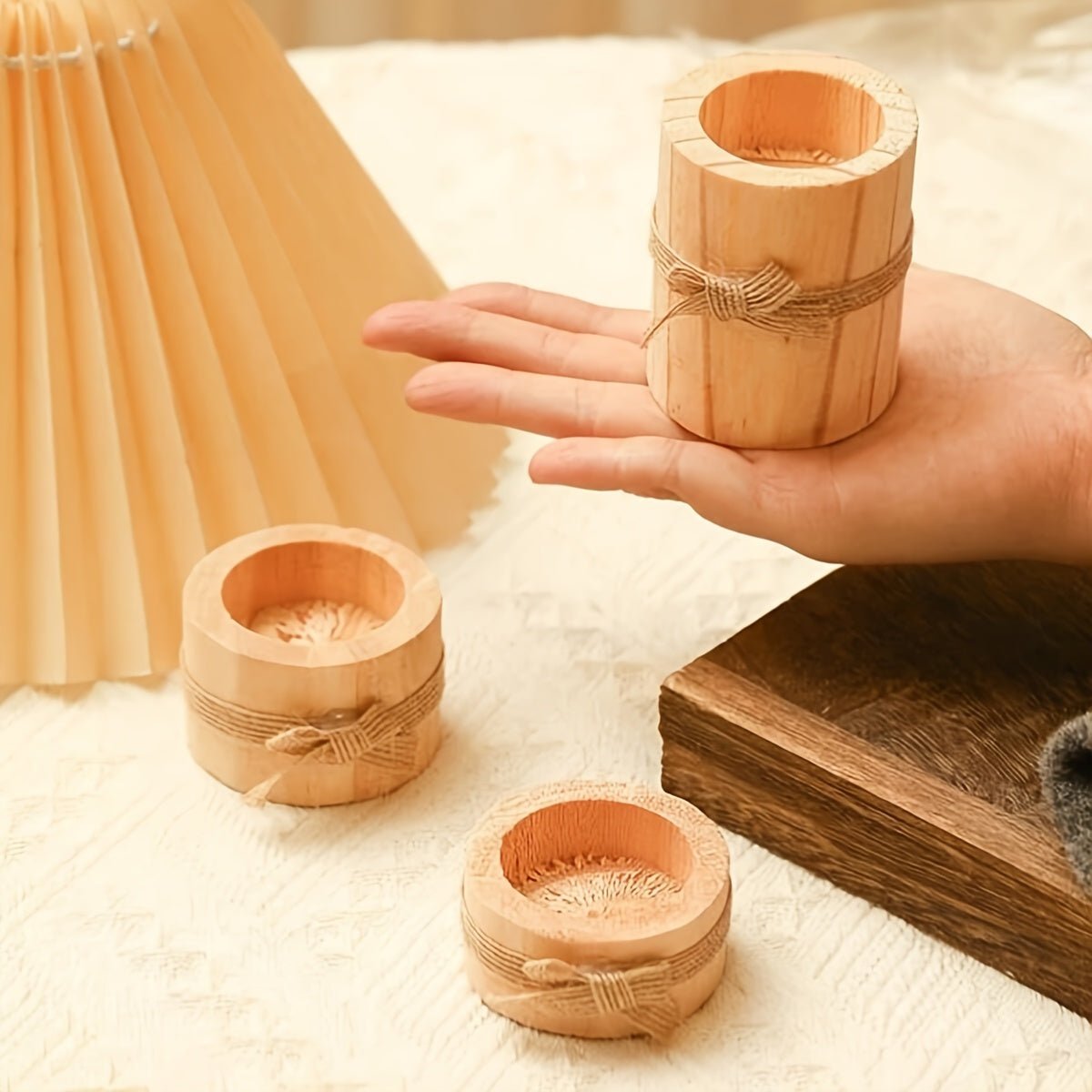 Elegant Wooden Candlesticks Set – Handcrafted Rustic Decor