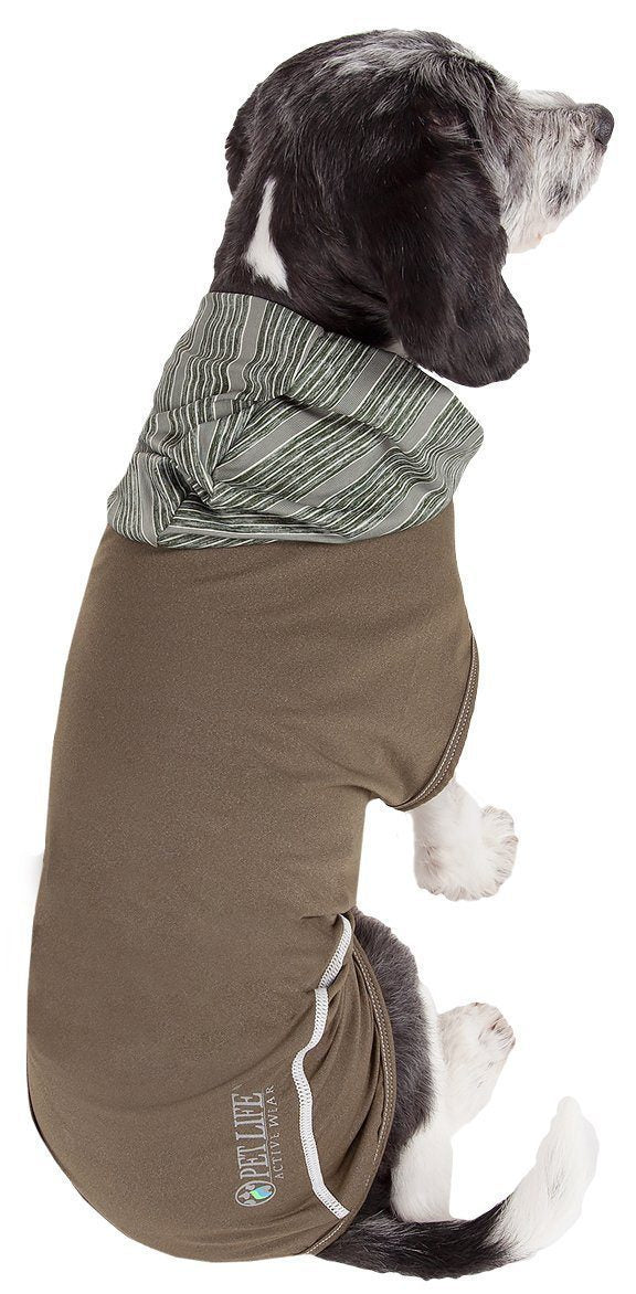 Pet Life ® Active 'Pull-Rover' 4-Way Stretch Sleeveless Fitness Yoga Dog T-Shirt Hoodie