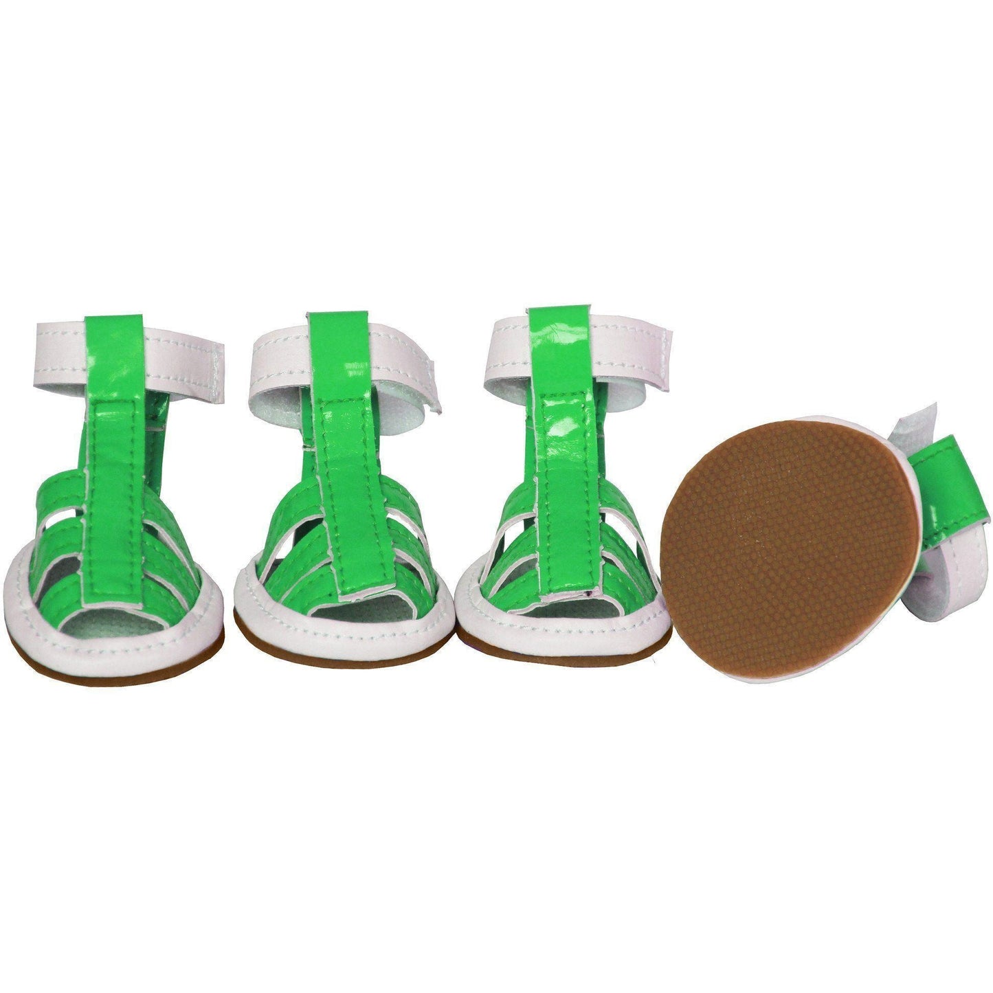 Pet Life ® 'Buckle-Supportive' PVC Waterproof Pet Dog Shoes Sandals - Set Of 4