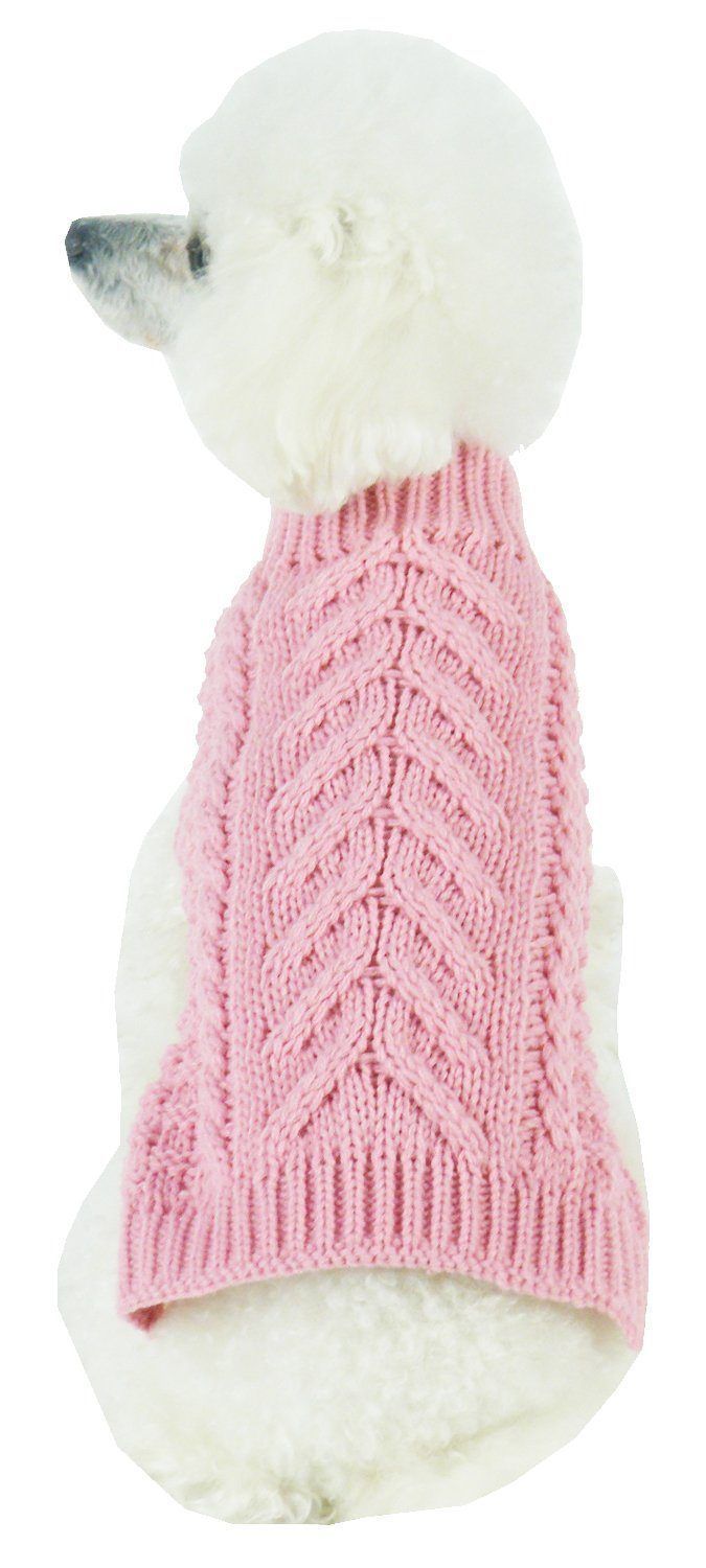 Pet Life ® 'Swivel-Swirl' Heavy Cable Knitted Fashion Designer Dog Sweater