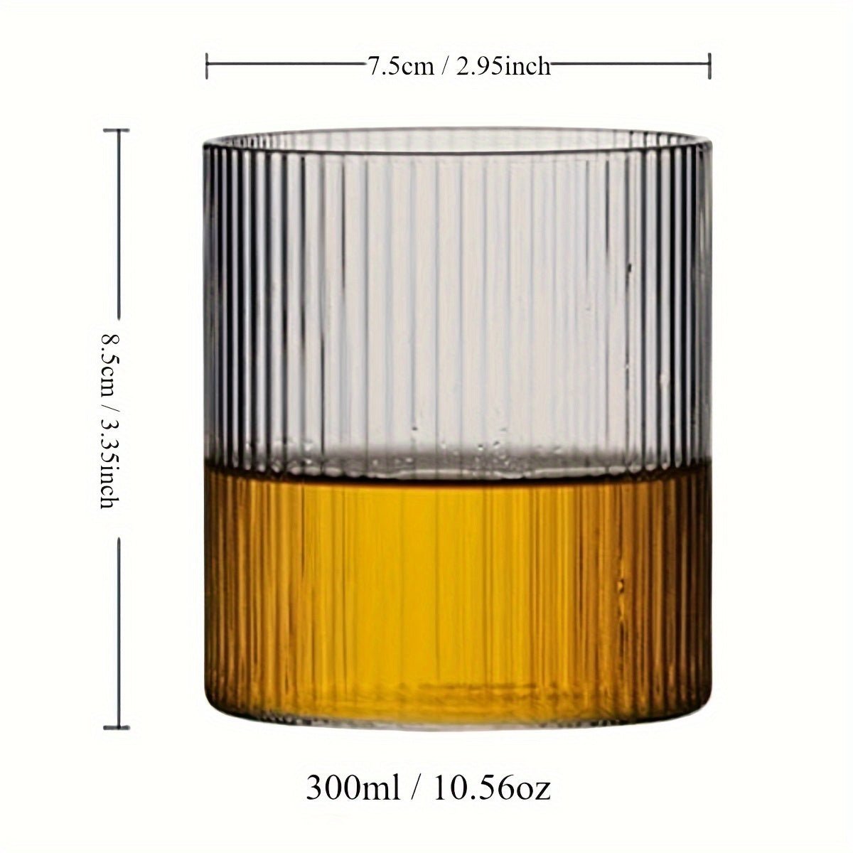 Set of 4 Ribbed Glass Tumblers | Eco-Friendly Recyclable Drinkware