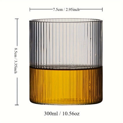 Set of 4 Ribbed Glass Tumblers | Eco-Friendly Recyclable Drinkware