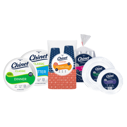 Chinet Classic Premium Disposable Paper Dinner Plates, White, 10 3/8", 80 Count