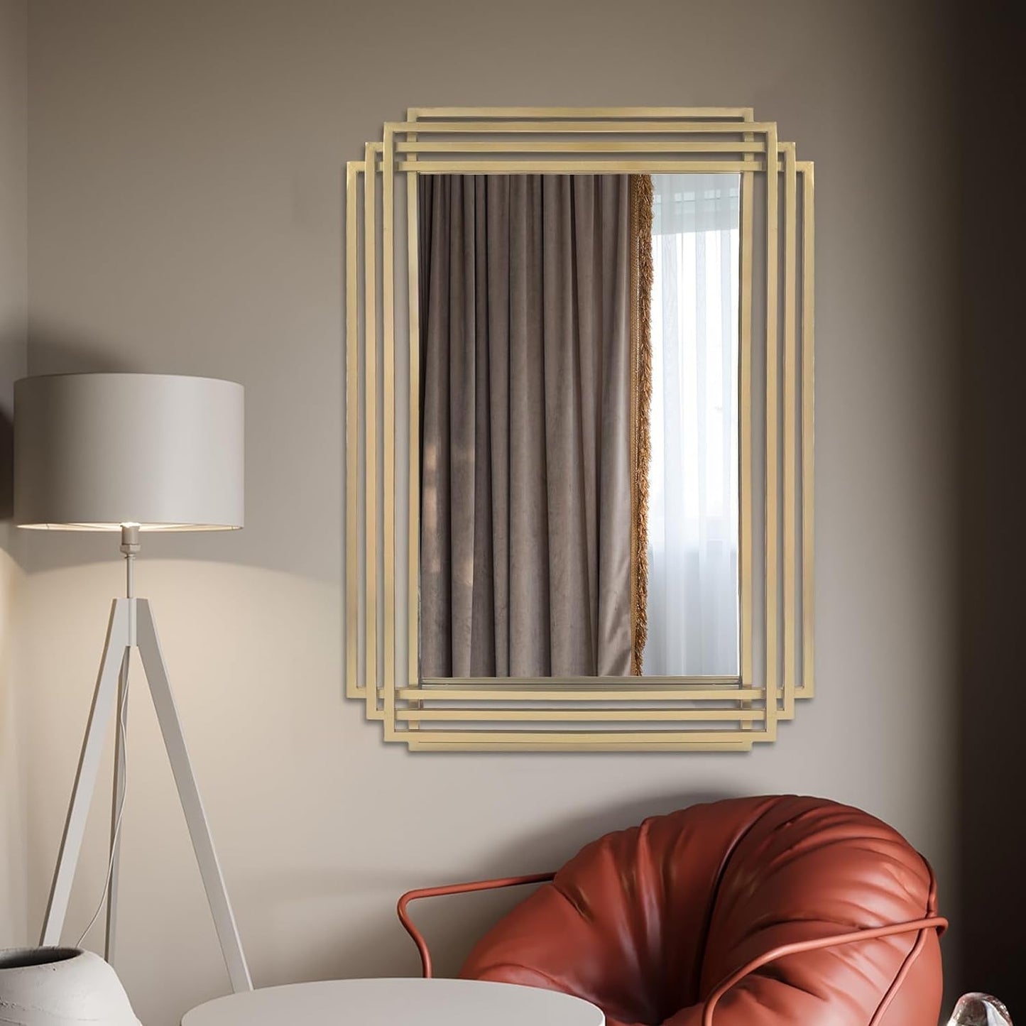 Brushed Gold Wall Mirror 24x36