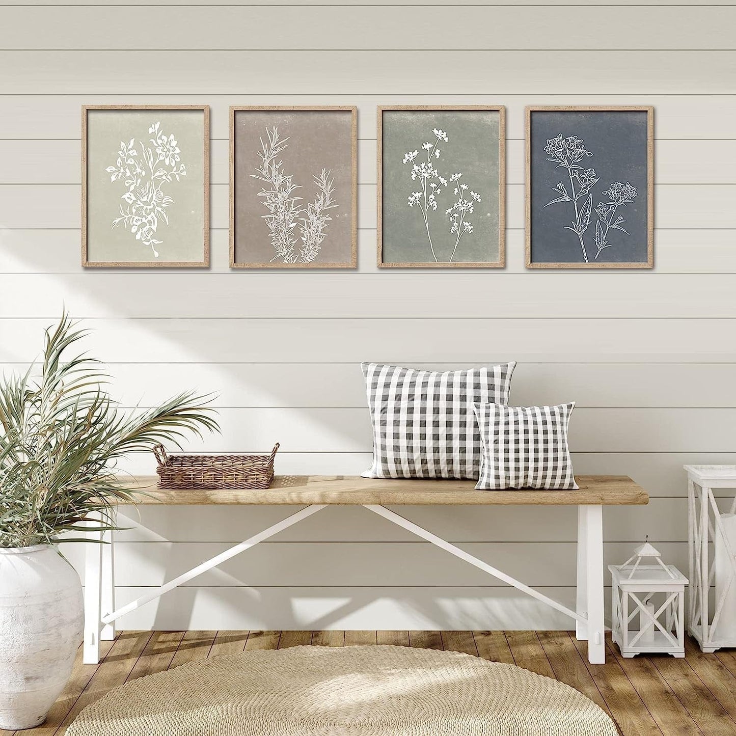 Framed Botanical Print Wall Art Set of 4