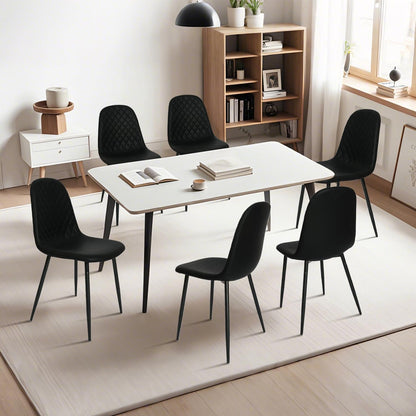 Modern Black Dining Chairs Set of 2, PU Leather Dining Room Chairs