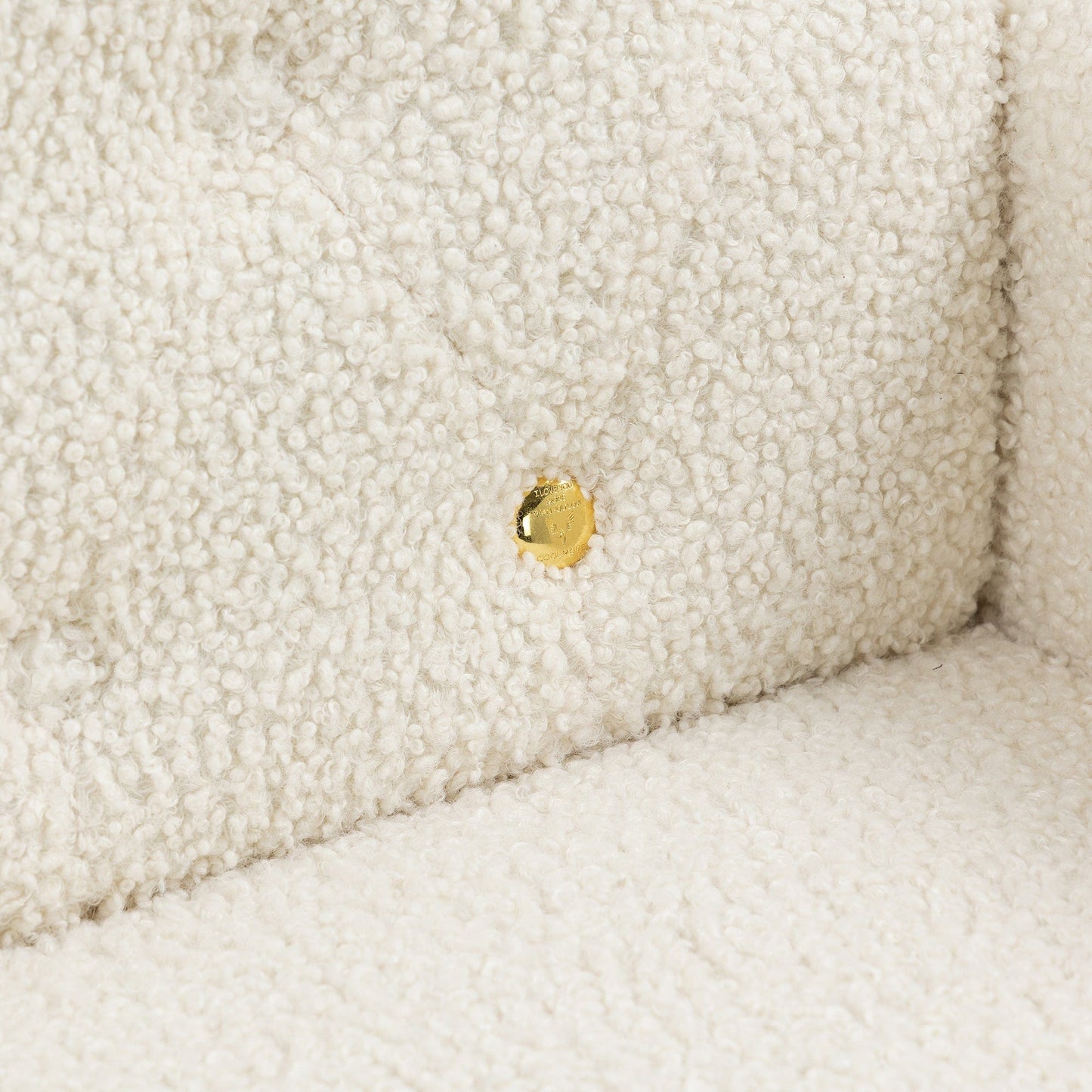 White Teddy Barrel Accent Chair with Gold Legs – Stylish Comfort for Any Room