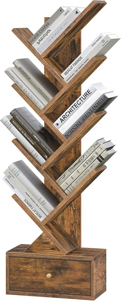 9 Tier Tree Standing Bookshelf Storage