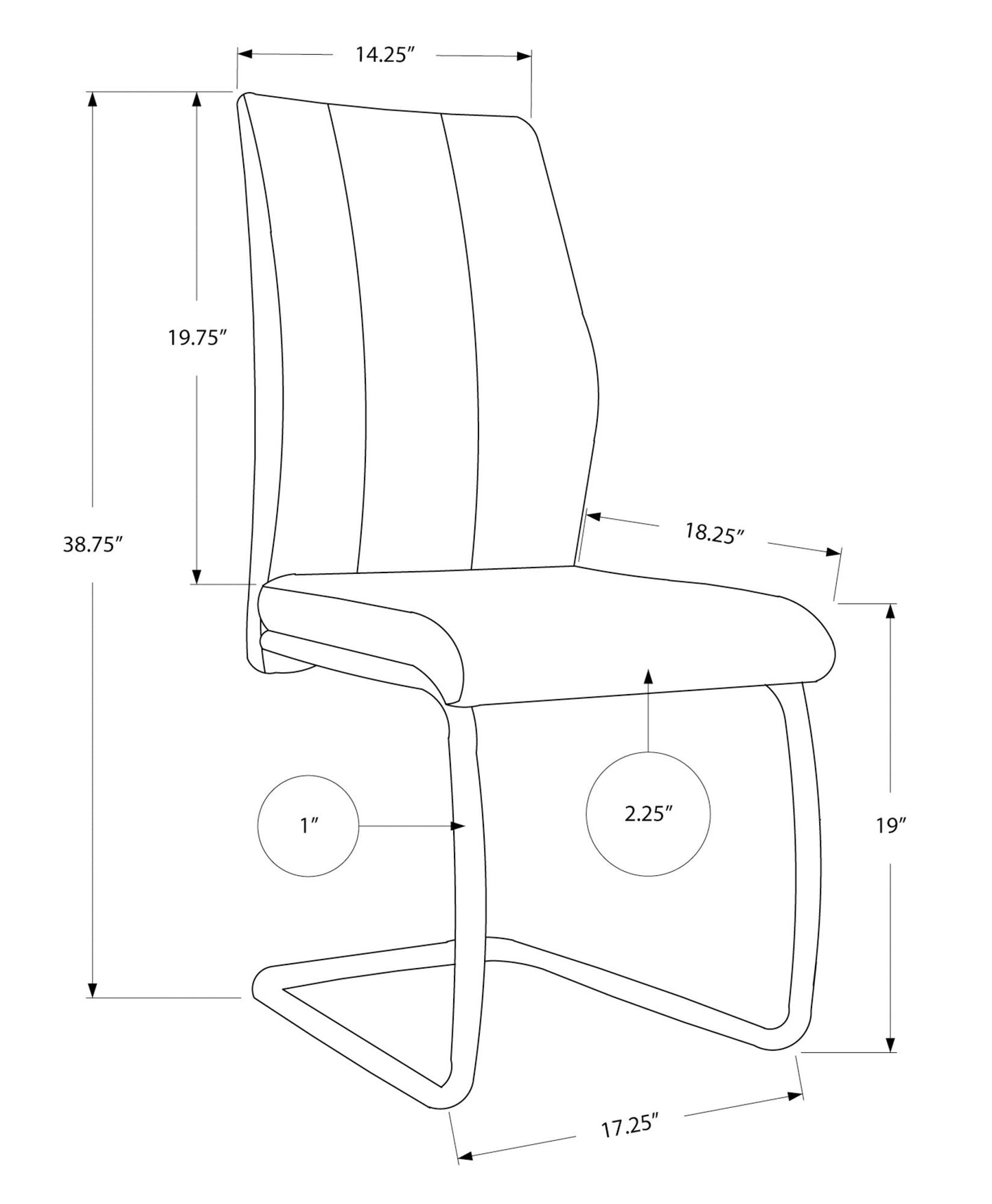 Two 77.5inches Velvet Chrome Metal and Foam Dining Chairs