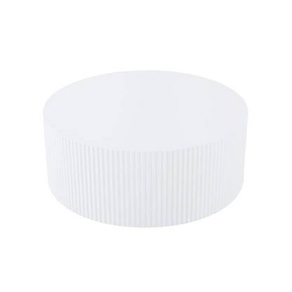 Contemporary Round Coffee Table with Handcrafted Relief - 35.43"