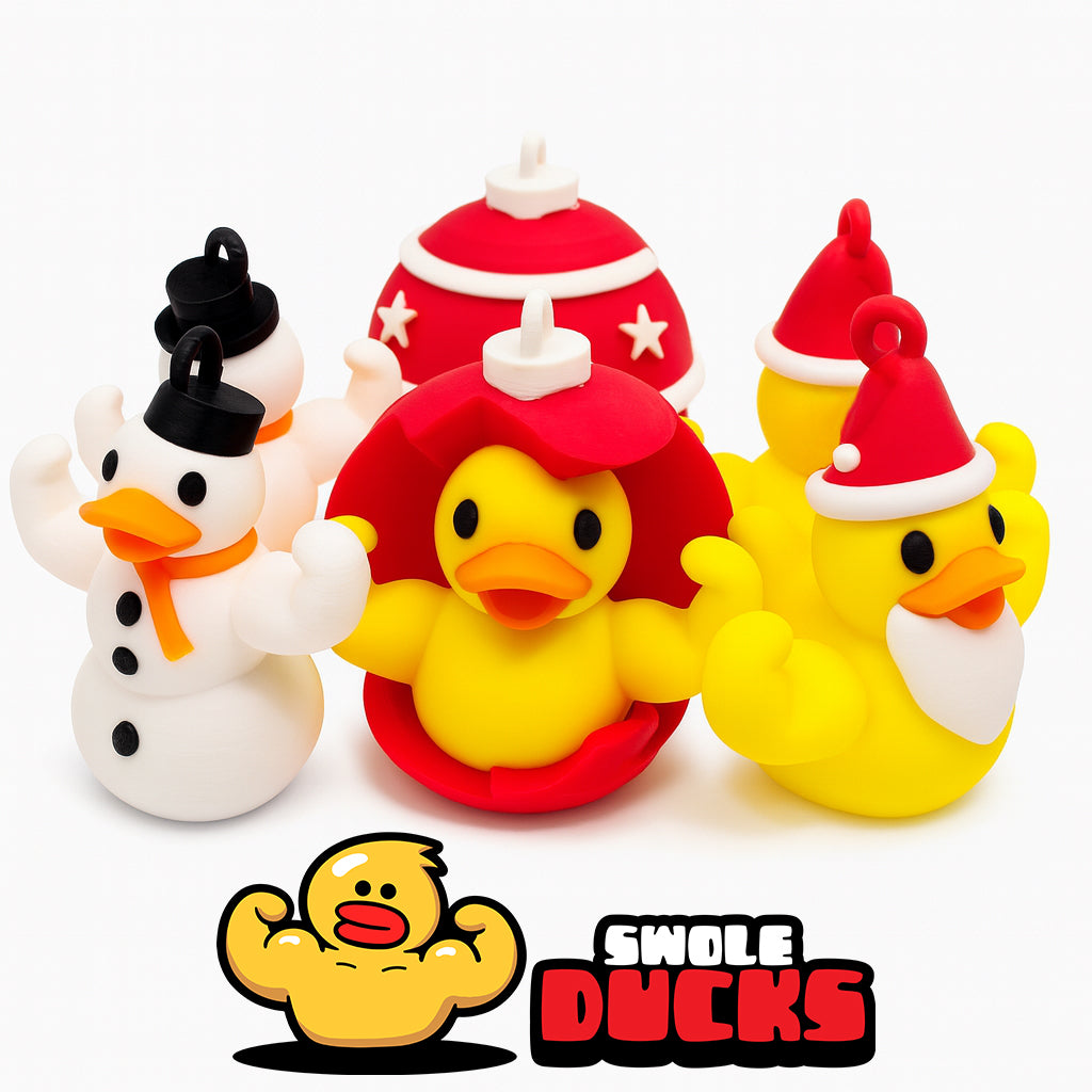 🎄 Swole Duck Holiday Orniment Pack - 3 Collectible Ducks