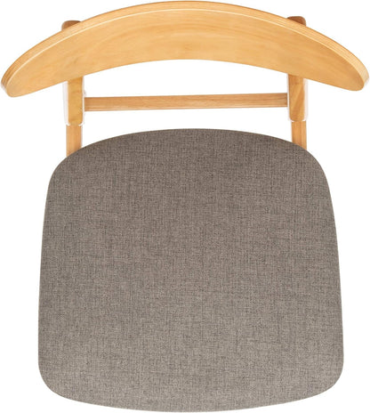 Home Lucca Retro Natural and Grey Cushion Dining Chair, Set of 2
