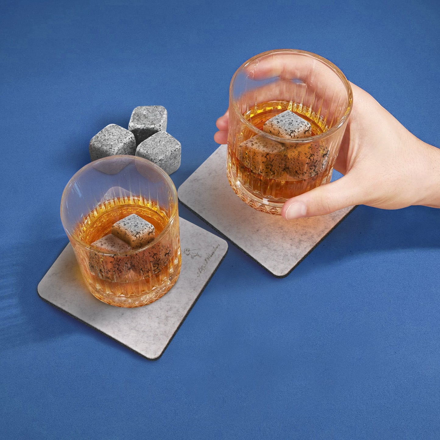 Premium Felt Coasters for Drink Set of 18 Pcs - (square)