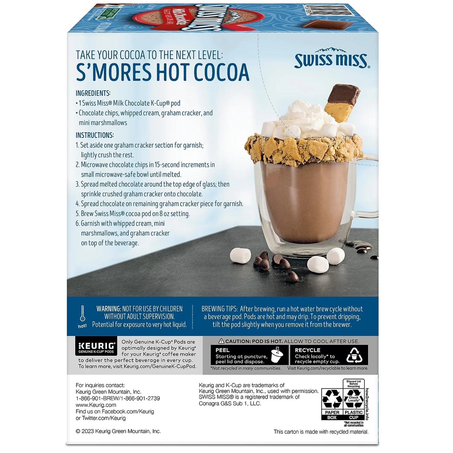 Swiss Miss Milk Chocolate Hot Cocoa Keurig K-Cup Pods 22/Box 1252