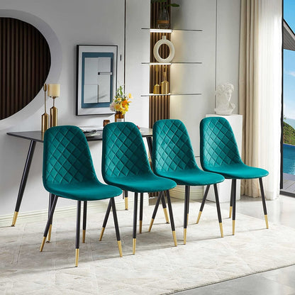 5-Piece Velvet Upholstered Dining Chairs – Modern Accent Chairs for Dining & Living Room