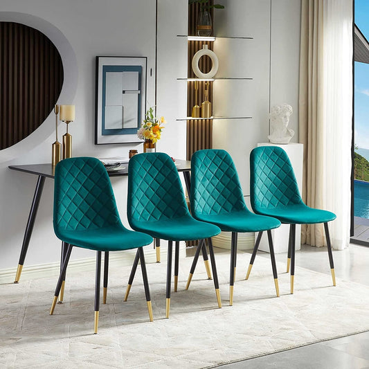 5-Piece Velvet Upholstered Dining Chairs – Modern Accent Chairs for Dining & Living Room