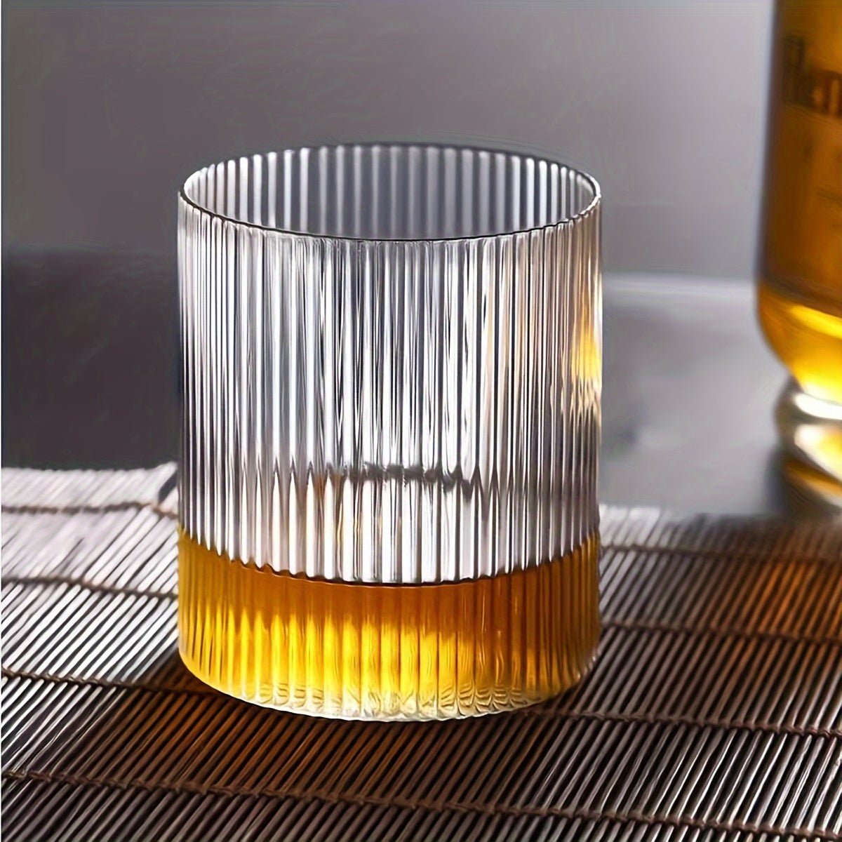 Set of 4 Ribbed Glass Tumblers | Eco-Friendly Recyclable Drinkware