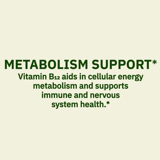 Vitamin B12 Supplement Timed-Release Tablets for Metabolism Support, 1000 mcg, 60 Count
