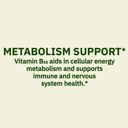 Vitamin B12 Supplement Timed-Release Tablets for Metabolism Support, 1000 mcg, 60 Count
