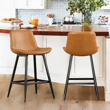 Sleek Maple Counter Stool – 24 Inch Modern Bucket Seat for Kitchen & Bar