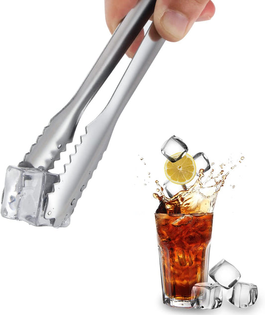 5 inches Ice Tongs for Ice Bucket, Stainless Steel Ice Tongs with Teeth 6-PACK