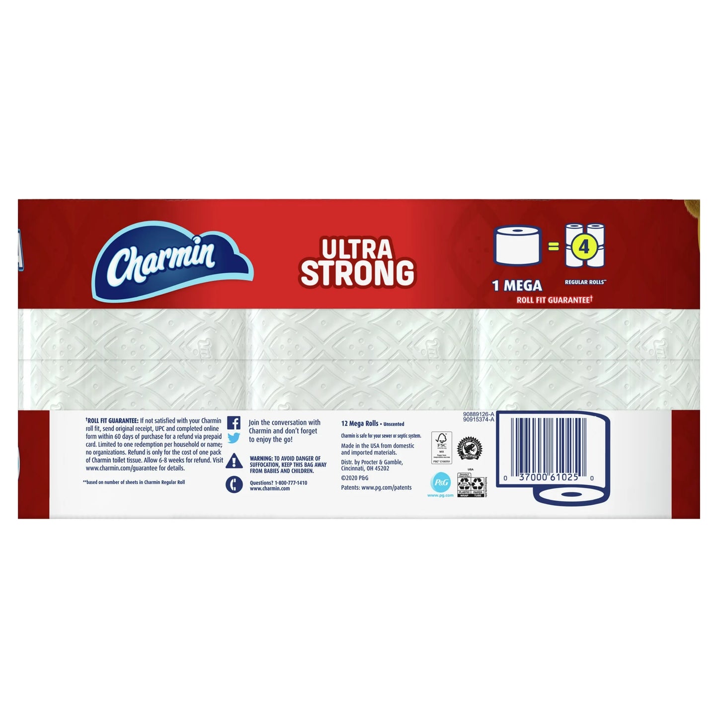 Charmin Ultra Strong Toilet Paper, 12 Mega Rolls