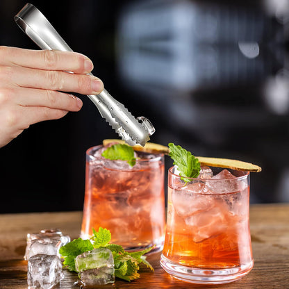 5 inches Ice Tongs for Ice Bucket, Stainless Steel Ice Tongs with Teeth 6-PACK