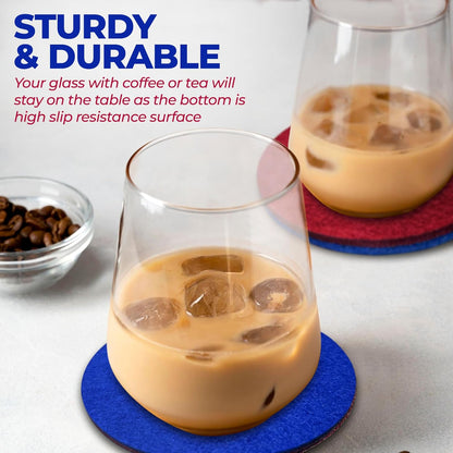 Premium Felt Coasters for Drink, by AA Wonders (Wine Red/Royal Blue)