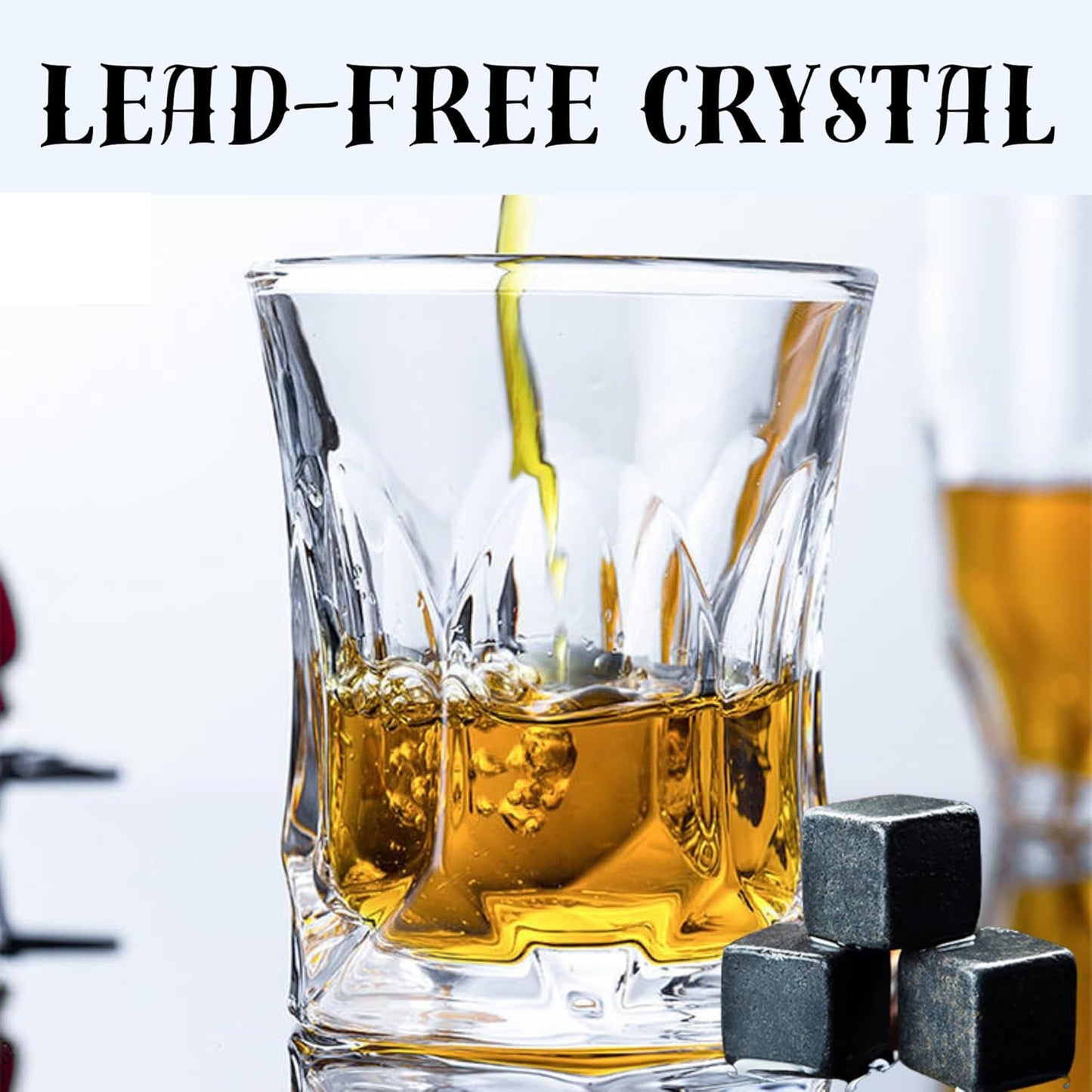 Whiskey Glasses 9oz Premium Scotch Glasses Set of 2 - Old Fashioned Whiskey