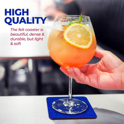 Premium Felt Coasters for Drink, by AA Wonders (Wine Red/Royal Blue)