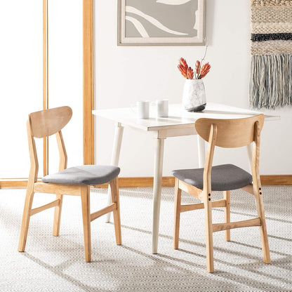 Home Lucca Retro Natural and Grey Cushion Dining Chair, Set of 2