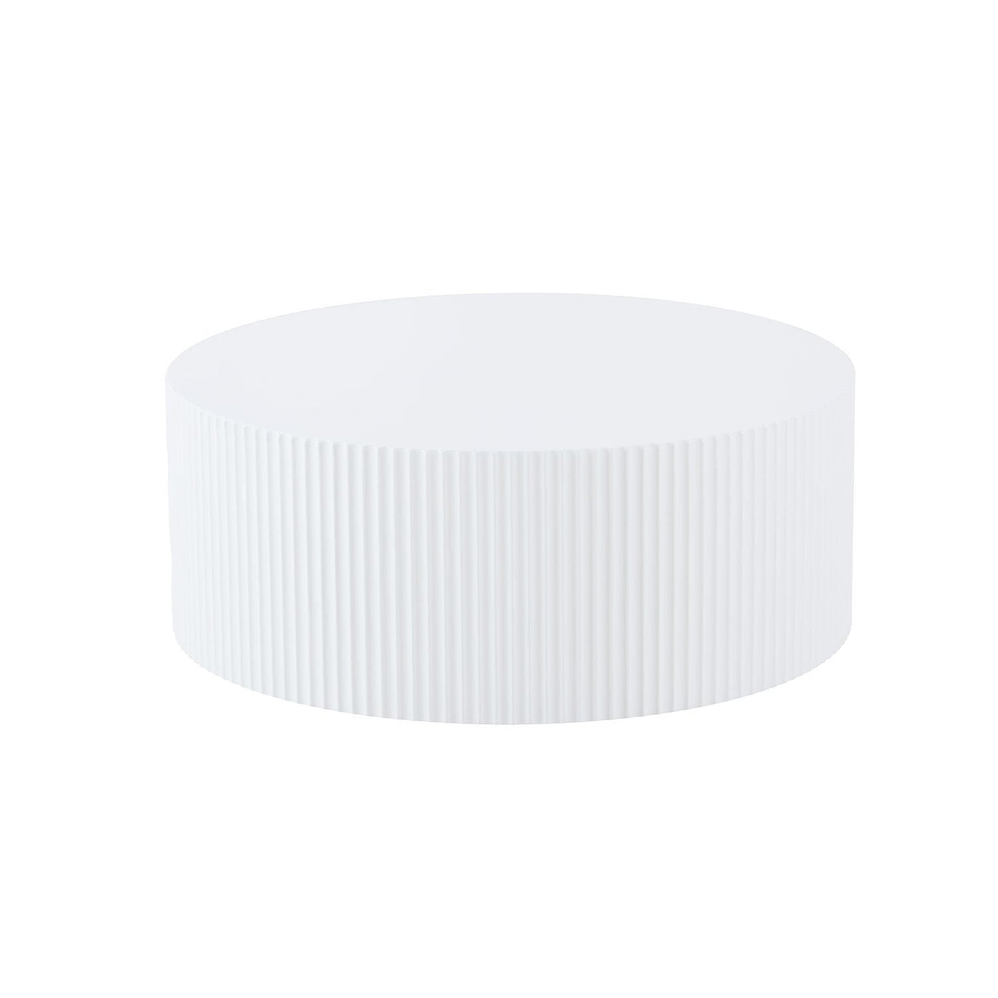 Contemporary Round Coffee Table with Handcrafted Relief - 35.43"