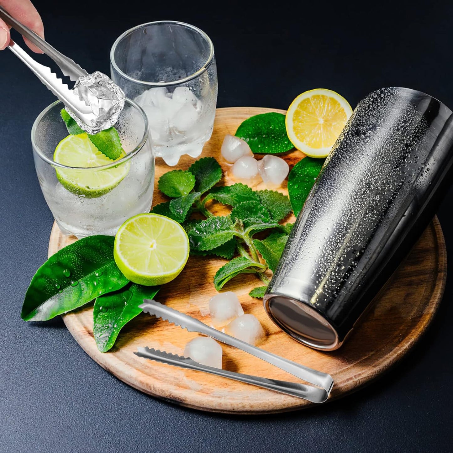 5 inches Ice Tongs for Ice Bucket, Stainless Steel Ice Tongs with Teeth 6-PACK