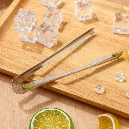 5 inches Ice Tongs for Ice Bucket, Stainless Steel Ice Tongs with Teeth 6-PACK