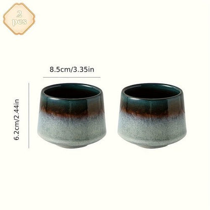 Set of 2 Japanese Kiln Ceramic Mugs | Gradient Aesthetic Drinkware