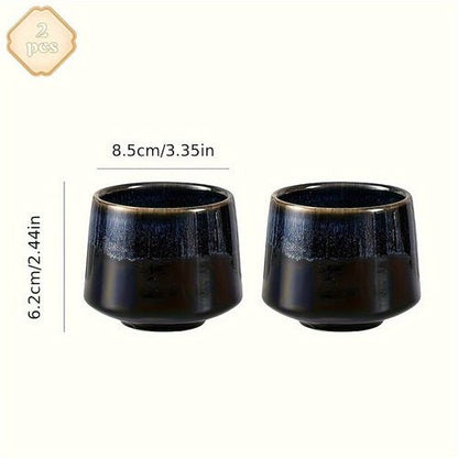 Set of 2 Japanese Kiln Ceramic Mugs | Gradient Aesthetic Drinkware