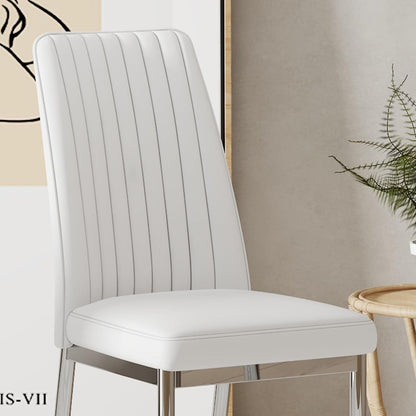 Stylish White Leather Dining Chair Set of 4 – Modern Elegance Meets Everyday Comfort