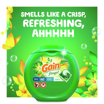 Gain Flings Laundry Detergent Soap Pods, Original Scent, 42 Ct
