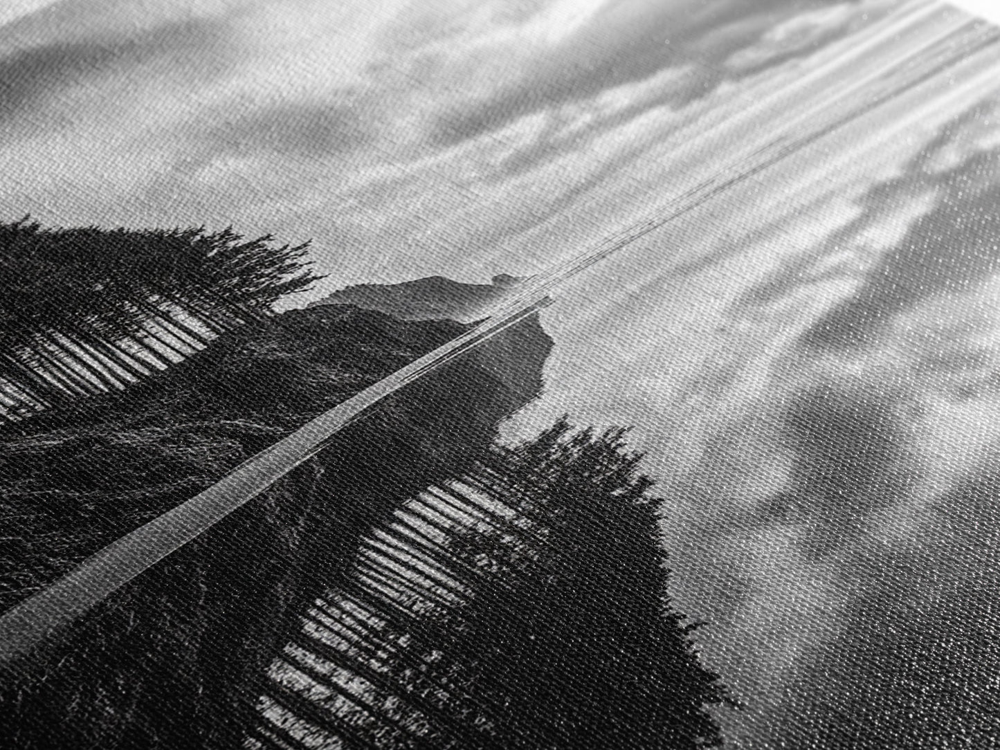 Ocean Cliff Reflection, Dramatic Coastline Art, Cloudy Sky Canvas, Framed Canvas Print, Living Room Wall Art, Moody Landscape Photography