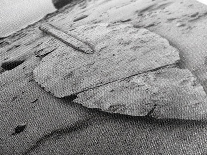 Fossil Rock Shore, Beach Minimalism, Sand Texture Art, Canvas Print, Coastal Wall Art, Natural History Decor, Abstract Earthy Art