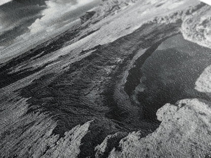 Desert Crater Scene, Surreal Landscape Art, Earth Tone Vibe, Minimalist Nature, Framed Canvas Print, Office Wall Decor, Modern Western Style