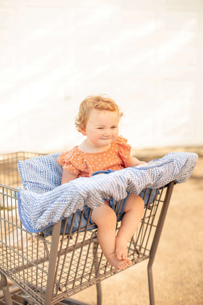Baby Shopping Cart Cover | Blue Little Arrows Design