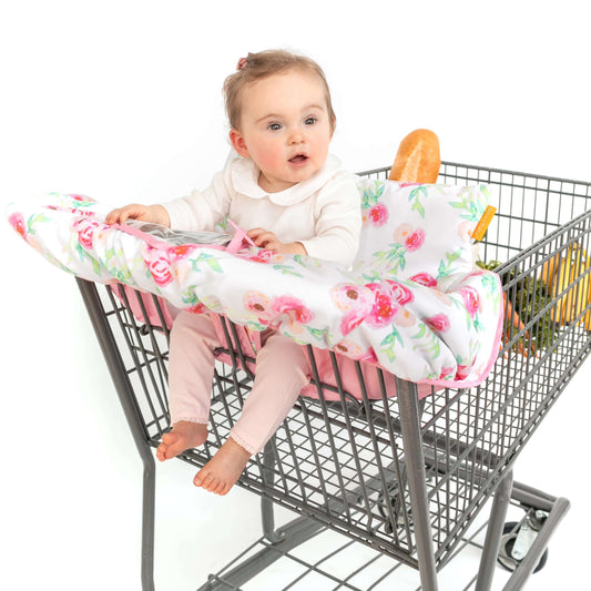 Baby Shopping Cart Cover | Full Bloom Watercolor Floral Print