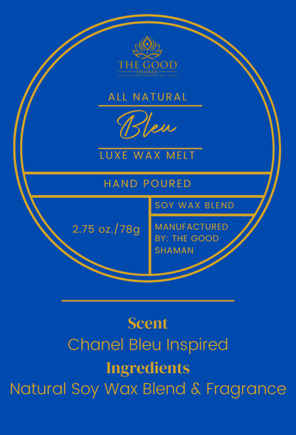 "Bleu" - Luxe Hand-Poured Natural Soy Wax Melt Chanel Bleu Inspired Fragrance
