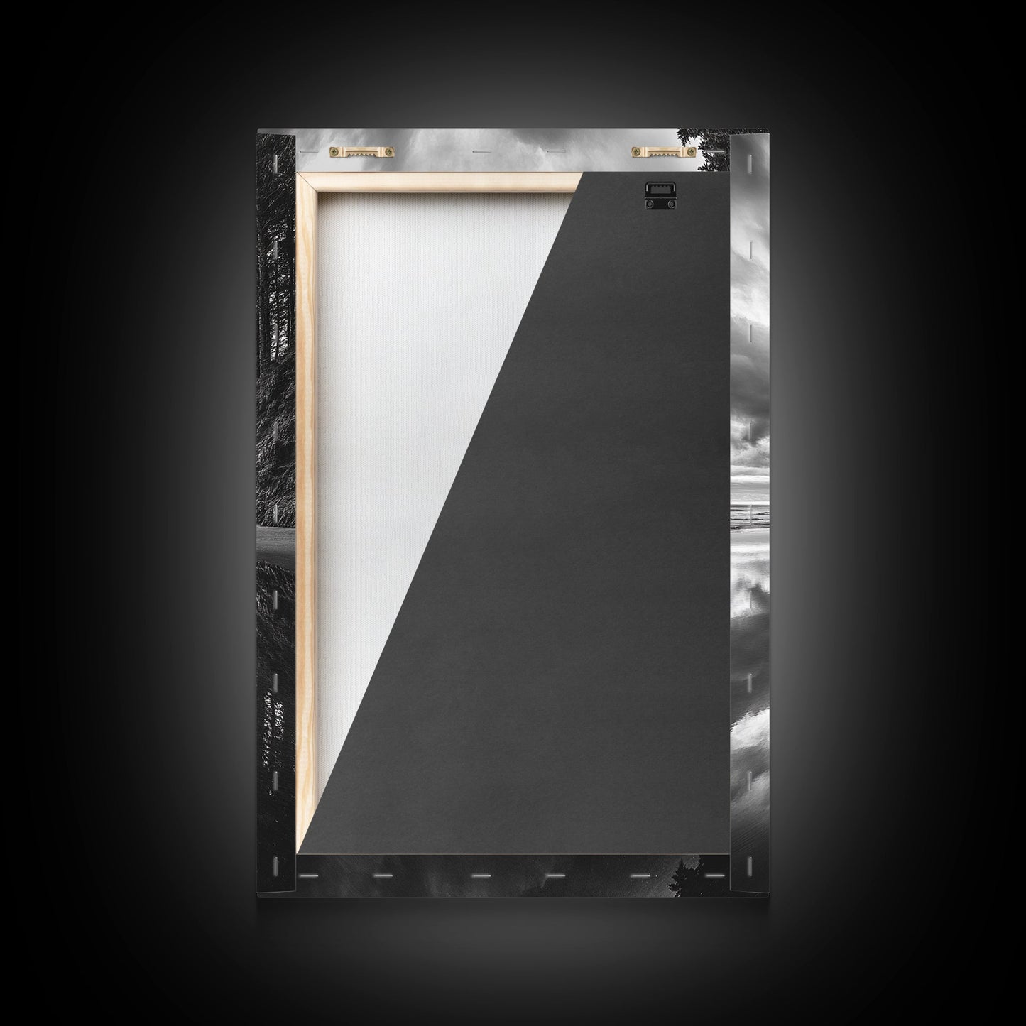 Ocean Cliff Reflection, Dramatic Coastline Art, Cloudy Sky Canvas, Framed Canvas Print, Living Room Wall Art, Moody Landscape Photography