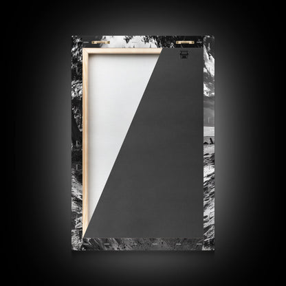 Tent, Beach, Sunset, Trees - Rustic camping coastal escape vibe, Framed Canvas Print, ideal bedroom or adventure nursery decor, outdoor art