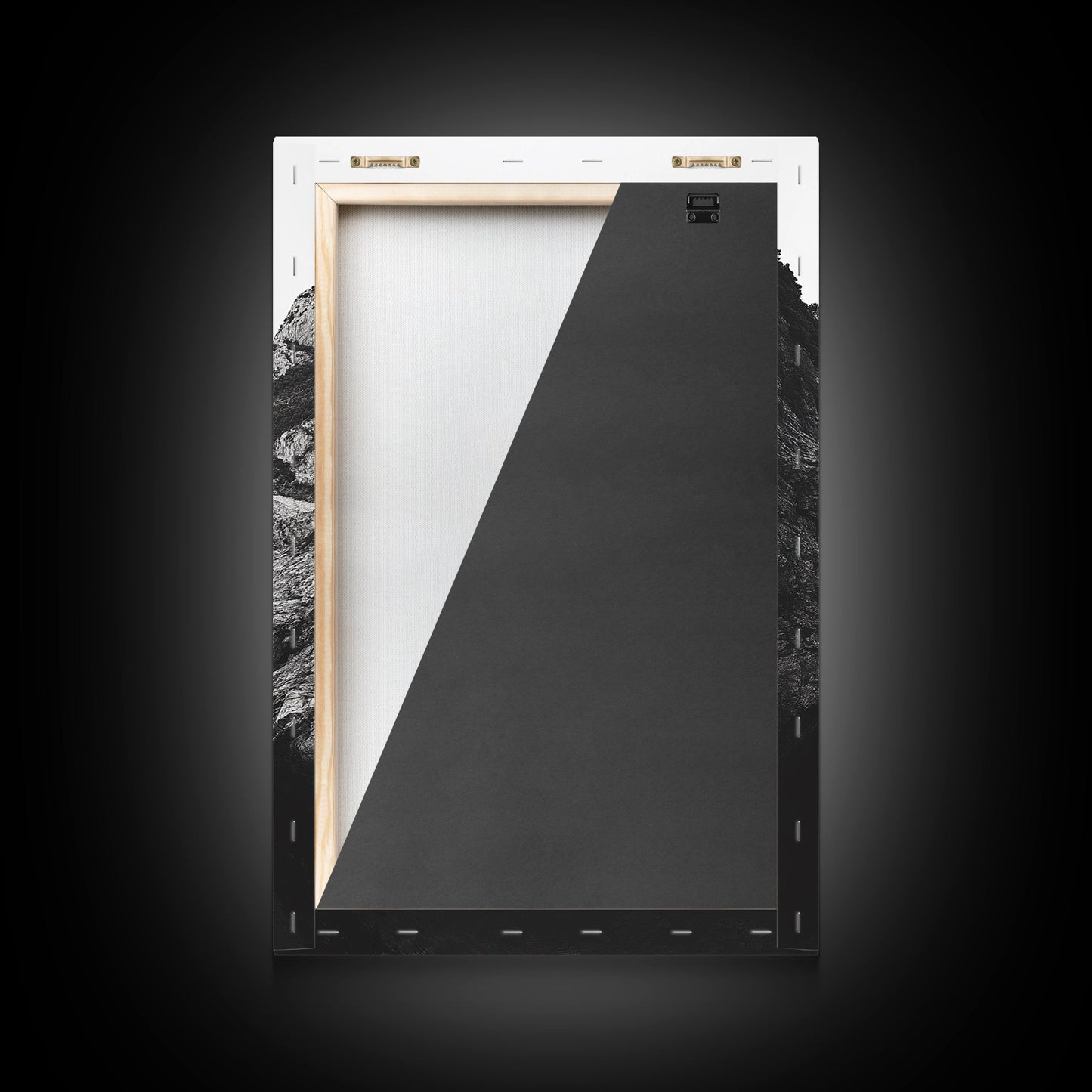 Cliffs, Ocean, Channel, Serenity - Dramatic rocky inlet view, Framed Canvas Print, ideal bathroom or hallway wall art, nature lover minimalist