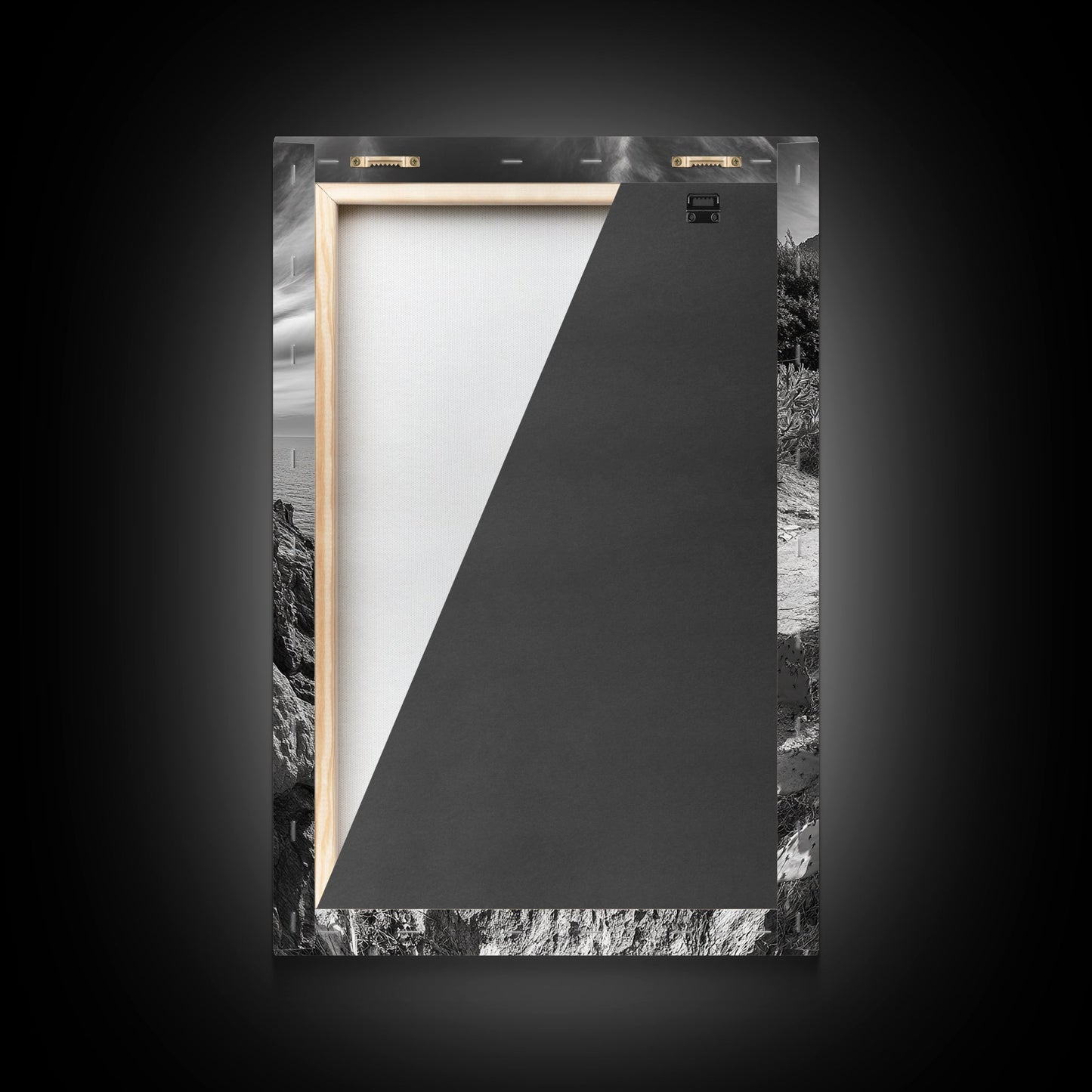 Cliffside Villa, Mediterranean Home, Desert Garden, Rustic Landscape Print, Framed Canvas Print, Modern Boho Living Room Art