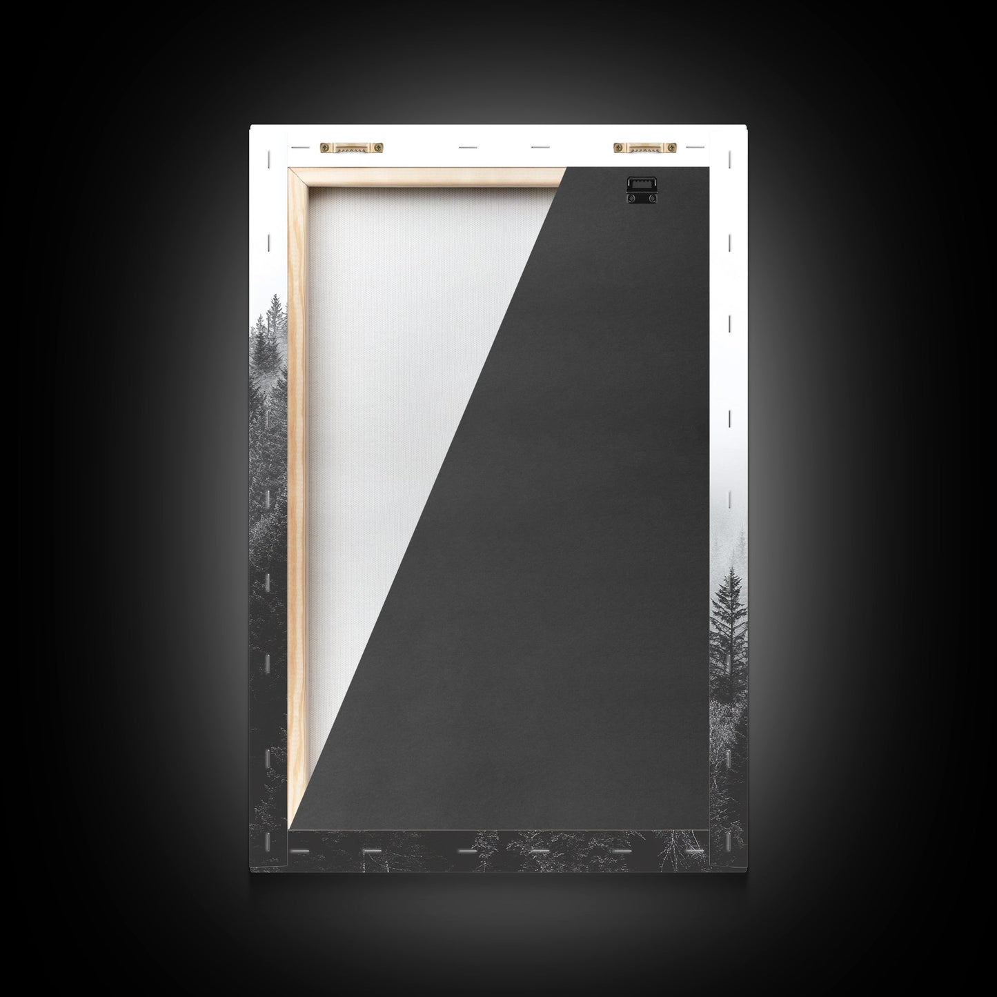 Misty Forest, Pine Trees, Foggy Morning, Canvas Print, Moody Nature Wall Art, Nordic Bedroom Decor, Monochrome Forest Landscape